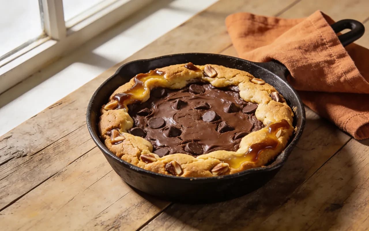 Warm Brown-Butter Chocolate Chip Skillet Cookie