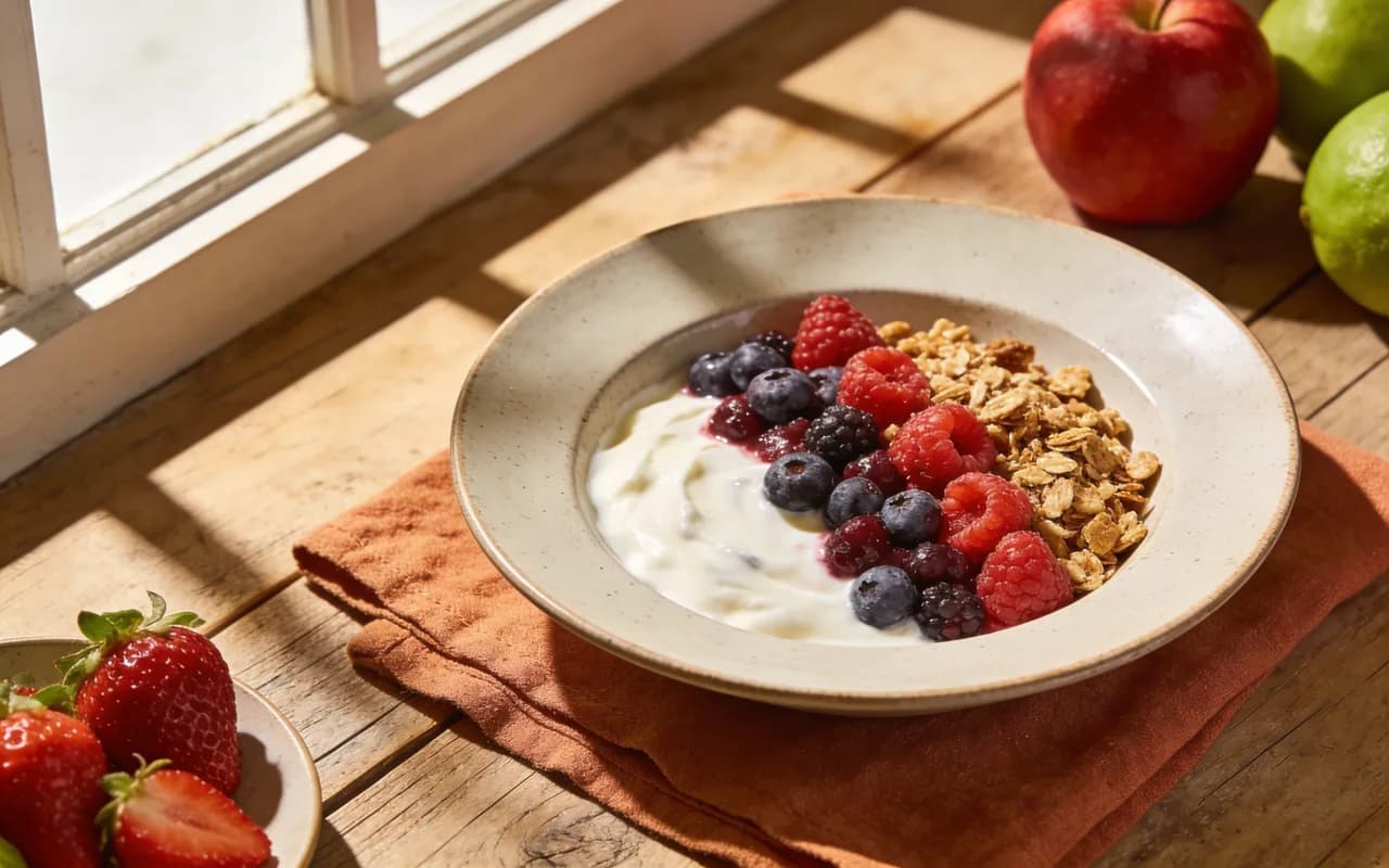 Sunlit Berry Greek Yoghurt Breakfast Bowl