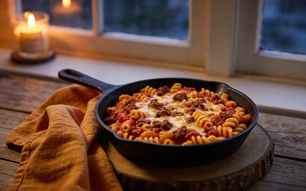 Cheesy Beef Taco Skillet Pasta